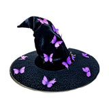Maxbell Halloween Witch Hat Decor Adults Photo Props for Party Fancy Dress Carnivals Purple Butterfly