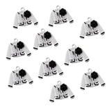 Maxbell 10Pcs White Cute Coat Shape Charms Pendants Fit Bracelet DIY Jewelry Craft - Aladdin Shoppers