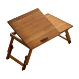 Maxbell Folding Table Rectanglar Laptop Lap Table for Bedroom Small Space and Living Room Brown Medium