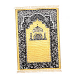 Maxbell Prayer Rug Rectangle Unique Portable Islamic Gift for Meditation Travel Kids Yellow