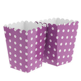 Maxbell 12 Pieces Dot Popcorn Boxes Snack Buckets Birthday Party Bags Purple