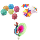 Maxbell 330Pc Mixed Umbrella /Peacock Cocktail Fruit Drink Cake Picks Sticks Party Decor