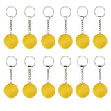 Maxbell 5x12Pcs Pickleball Keychain Hanging Toy Metal Keyring for Backpack Purse Decor Yellow