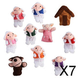 Maxbell 7xThe Wolf and Seven Little Lambs Finger Puppets Nursery Rhyme/Fairy Tale