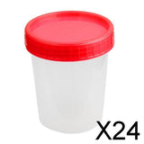 Maxbell 24x120ml 4oz Plastic Graduated Measuring Specimen Cup Sterile Container w/ Lid