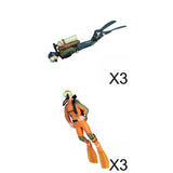 Maxbell 6pcs Miniature Diver Figure Ocean Model Decor Fish Tank Accessories