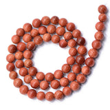 Maxbell 2x6mm Gold Sand Stone Round Gemstone Loose Beads Strand 15 Inch