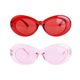 Maxbell 2 Retro Transparent Clout Goggles Oval Bold Mod Thick Framed Sunglasses