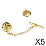 Maxbell 5xMens Tie Tack Pins Collar Pin Brooch Lapel Pin for Valentine'S Day Gift gold