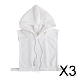 Maxbell 3xWomen False Collar Clothes Cotton Fake Collar with Hat for Winter Autumn White