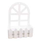 Maxbell Wooden Picket Fence Artificial Flower Pot Fence for Garden Farmhouse Wedding Round Head