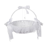 Maxbell Fairy Lace Flower Basket Satin Ribbons Basket for Ceremony Ornaments Parties