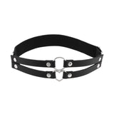 Maxbell 5xElastic Leg Garter Belt Fashion Gifts Ladies Punk for Birthday Party Cosplay Black