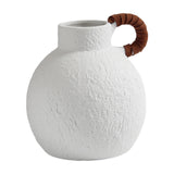 Maxbell Ceramic White Flower Vase for Living Room Decor Coffee Table Decor Bookshelf 18.5cmx20cm
