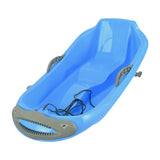 Maxbell Snow Sled with Pull Rope and Handle Grass Sliding Sled for Lawn Yard Outdoor Blue Shark