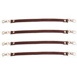 Maxbell 4Pieces PU Leather Short Handbag Bag Strap Replacement Purse Handle Coffee