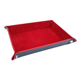 Maxbell Folding Dice Tray Set Flannel Reinforced Bottom Rectangle for Board Games Flannel Red