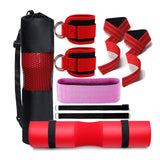 Maxbell Workout Straps Ankle Brace Set for Women Men Strength Training Booty Workout Red