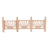 Maxbell 2Pcs 1/12 Dollhouse Miniature Unpainted Garden Wooden Rail Fence Barrier