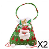 Maxbell 2xChristmas Doll Gift Bag Xmas Candy Bag for Christmas Xmas Party Holiday Green Santa