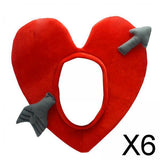 Maxbell 6xRed Heart Hat Headgear Photo Props Head Warm Cover for Adults Party Holiday