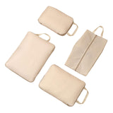 Maxbell 4 Pieces Packing Cubes Suitcase Pouch for Family Breaks Business Trips Beach Beige