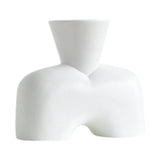 Maxbell Flower Vase Birthday Gifts Tabletop Ornament for Office Entrance Living Room White