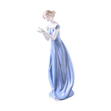 Maxbell Porcelain Lady Statue Nordic Ceramic Girl Figurine for Bedroom Cabinet Desk