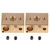 2pcs Brass Heater Block Copper Hotend V6 Nozzles Extruder 3D Printer Parts