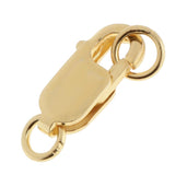 2Pcs 925 Sterling Metal Lobster Clasp Split Ring Jewelry Keychain DIY Gold
