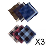 Maxbell 3x6x Dark Plaid Handkerchief Casual Comfortable Reusable Men's Handkerchiefs