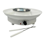 Maxbell Electric Fondue Pot Set EU Plug Kitchen Gadgets for Dippings Entrees Candies White