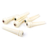 Maxbell 6pcs Cattle Bone Endpin with Bridge End Pin for Acoustic Guitar