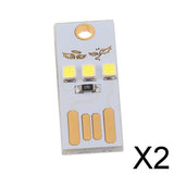 Maxbell 2xMini Portable USB LED Light Pocket Card Lamp Mobile Power Camping Laptop