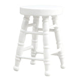 Maxbell Dollhouse Miniature Chair 1/12 Pub Mini Stool for DIY Scene Model Decoration White