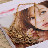 Maxbell Unisex Antique Vintage Elk Deer Pendant Necklace Chain Punk Style  Gold