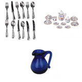 Maxbell Dollhouse Miniature Dinning Room Porcelain Tea Set Tableware Water Jar Pot 12th