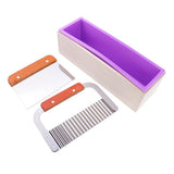 Maxbell 4 Pieces/set Silicone Soap Mold Loaf with Soap Cake Cutter Beveler Planer