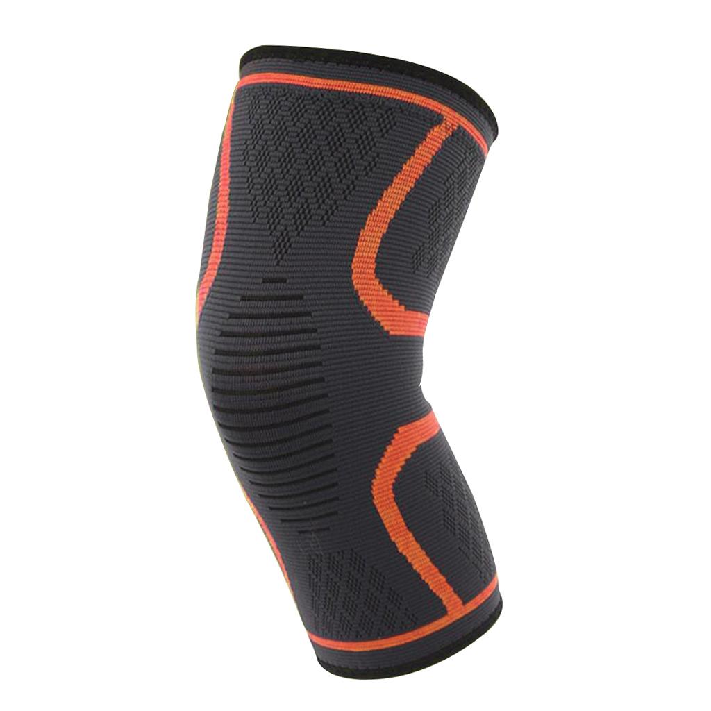 Maxbell Knee Support Compression Bandage Brace Gym Sports Guard Wrap M Orange