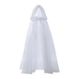 Maxbell Halloween Cloak Full Length Gothic Tulle Cape for Club Punk Party Photo Prop White 180cm