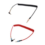 Maxbell 2 Pieces 3.5mm (1/8") M-M Coiled Audio Cable Wire Headphone Cable Black+Red