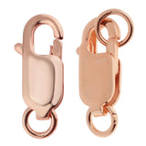 2Pcs 925 Sterling Lobster Clasp Split Ring Jewelry Keychain DIY Rose Gold