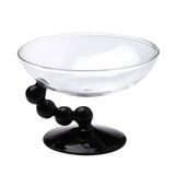 Maxbell Glass Dessert Bowl Multifunctional Food Container for Candy Appetizer Sundae Black