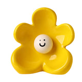 Maxbell Flower Vase Unique Cute Smiling Face Plant Pot for Porch Bedroom Dining Room yellow