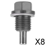 Maxbell 8xM14X1.5 Anodized Magnetic Engine Oil Pan/Transmission Drain Plug Titanium