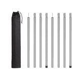 8Pcs Tent Poles for Tarp Iron for Backpacking Awning Canopy Rain Shelter Silver 64.5 cmx2.5cm