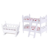 Maxbell 1/12 Dollhouse Miniature Furniture Children Bunk Bed Baby Cradle Bedroom