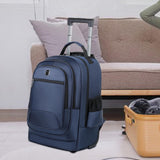 Maxbell Rolling Backpack Multifunctional Suitcase Bag for Overnight Travel Men Women Blue