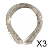 Maxbell 3x50Pcs Plain Metal Headbands for Crafts Hair Band Handmade Thin Wire Hairband Silver