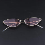 Maxbell Maxbell Vintage Cat Eye Sunglasses Gothic Triangle Narrow Glasses Golden-Pink
